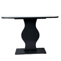 طاولة كونسول بسطح رخامي وإطار أسود