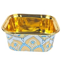 قالب ورقي مربع مزخرف ببطانة ذهبية 6 قطع