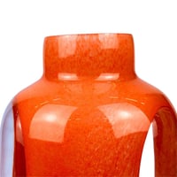 مزهرية ديكور زجاجية بلون برتقالي عصري