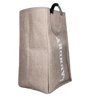 سلة غسيل قماشية بمقبض معدني