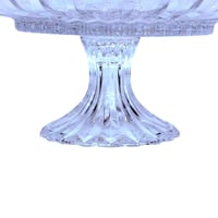 طبق تقديم زجاج شفاف بقاعدة مرتفعة تصميم فاخر