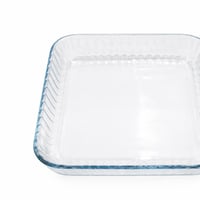 صحن فرن زجاجي مربع مقاوم للحرارة