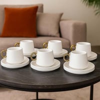 طقم فناجين قهوة سيراميك – 6 قطع بتصميم فاخر