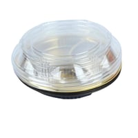 طبق تقديم دائري مقسم مع غطاء شفاف – لون ذهبي