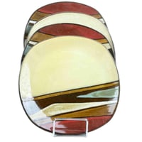 طقم أواني طعام سيراميك بنمط هندسي عصري – 16 قطعة