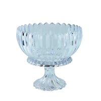 صحن تقديم زجاجي مرتفع بتصميم مموج