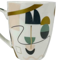 كوب سيراميك بتصميم تجريدي هندسي - 350 مل