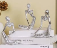 جديد مجردة الشكل شخصية الذهب والفضة تمثال راتنج تم...