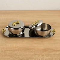 طقم ضيافة استيل فاخر مزخرف بالذهب