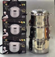 طقم قدور ستانلس ستيل - Hausroland (سعات: 16 لتر، 1...