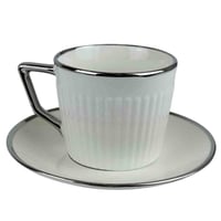 طقم فناجين قهوة بورسلان 6 قطع مع صحون