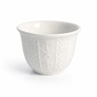 طقم فناجين قهوة عربية مزخرفة لون ابيض عدد 6