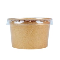 أوعية طعام ورقية بغطاء شفاف – بني كرافت 25 قطعة