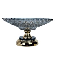 حامل فواكه زجاجي بقاعدة ذهبية فاخرة