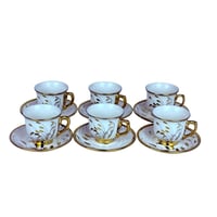 طقم اكواب مزخرفة ـ 6 اكواب مع سيسر