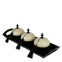 طقم تقديم ٣ حبات مع صينية – تصميم راقٍ باللون الأس...