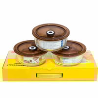 طقم أوعية زجاجية مقاومة للحرارة 3 قطع