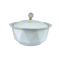 صحن تقديم حراري بغطاء كريستالي