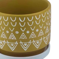 أصيص زراعة سيراميكي بنقشة هندسية فريدة