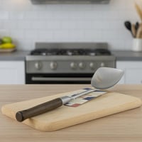 ملعقة تقديم ستانلس ستيل بمقبض خشبي