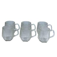 طقم أكواب زجاجية شفافة مخططة – 6 قطع