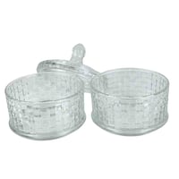 برطمان زجاجي شفاف بطبقتين وغطاء محكم