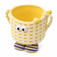 سلة تخزين كروشيه للاطفال بتصميم كرتوني