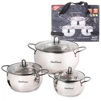 طقم اواني HausRoland ستانليس ستيل عالي الجودة-6قطع...