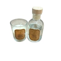 طقم شمعة وفواحة اعواد برائحة الشاي الفاخر