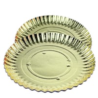 صحن تقديم دائري ذهبي للاستخدام مرة واحدة 5 قطع