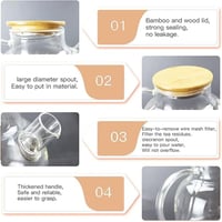 إبريق شاي زجاجي مع غطاء بامبو