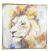 لوحة فنية أسد بتصميم تجريدي