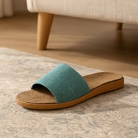 شبشب منزلي قماشي بلون تركوازي