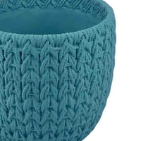 أصيص زرع سيراميكي بنقشة قماش محبوك - حجم كبير