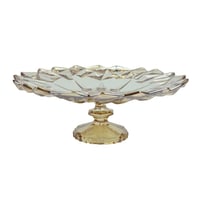 طبق تقديم زجاجي فاخر بلون عنبري – تصميم هندسي