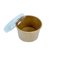 أوعية طعام ورقية بغطاء شفاف – بني كرافت 25 قطعة