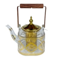 ابريق شاي مزخرف بلذهبي سعة 1.1 لتر