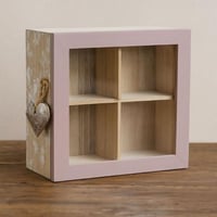 صندوق عرض خشبي صغير بأربع خانات