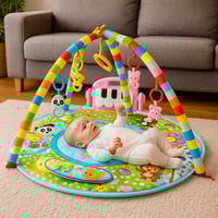 حصيرة ألعاب أطفال موسيقية مع بيانو وألعاب معلقة