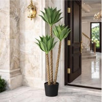 نبتة اغاف صناعية فاخرة ثلاثية السيقان بوعاء اسود –...