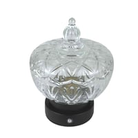 تقديم مضيء كريستالي للتمر والمكسرات