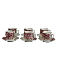 طقم اكواب مزخرفة ـ 6 اكواب مع سيسر