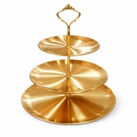 ستاند تقديم ثلاثي الطبقات من الستانلس ستيل بتصميم...