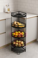 رف معدني زاوية للمطبخ – 4 طوابق