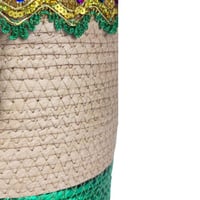 سلال تخزين قش مزخرفة (طقم 3 قطع)