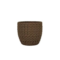 أصيص زراعة سيراميكي بنقشة نسيج بني