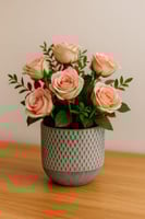 أصيص نبات بنقشة فنية ريفية