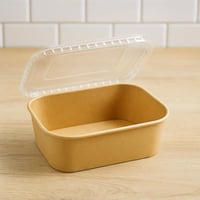 علبة كرافت مستطيلة مع غطاء بلاستيكي شفاف