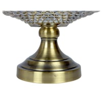 حامل حلى زجاجي بقاعدة معدنية فاخرة