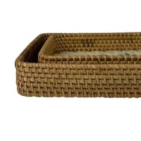 صينية تقديم مستطيلة من الخيزران